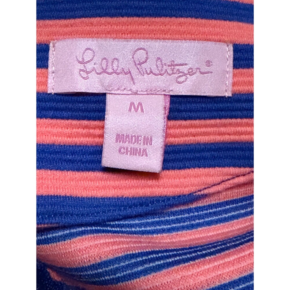 Lilly Pulitzer Pink Blue Striped Shift Dress Women’s Medium Long Sleeve Dress - Picture 4 of 6